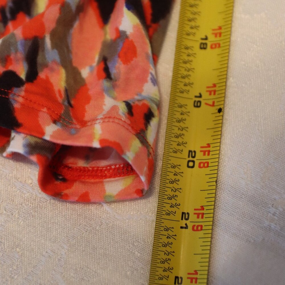 CAbi 374 Abstract Watercolor Jersey Shirt Shift Dress Belted 3/4 Sleeves Large - Picture 16 of 16